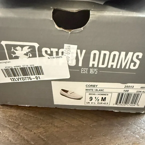 Stacy Adams Men's Cream Loafers - Picture 6 of 7